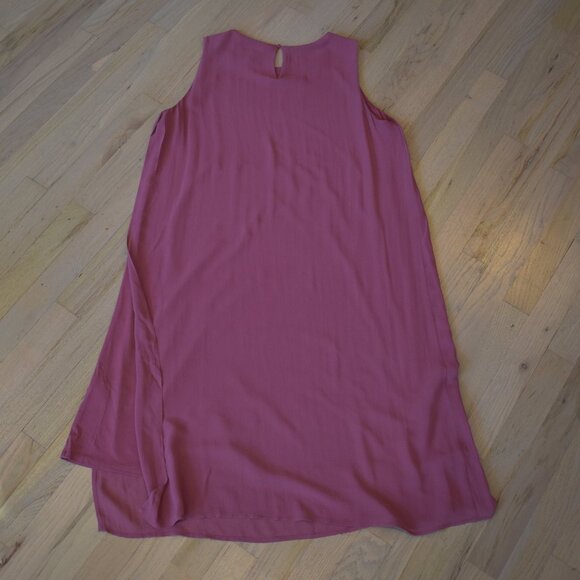 Eileen Fisher 100% Silk Rosewood Jewel Neck - Picture 4 of 10